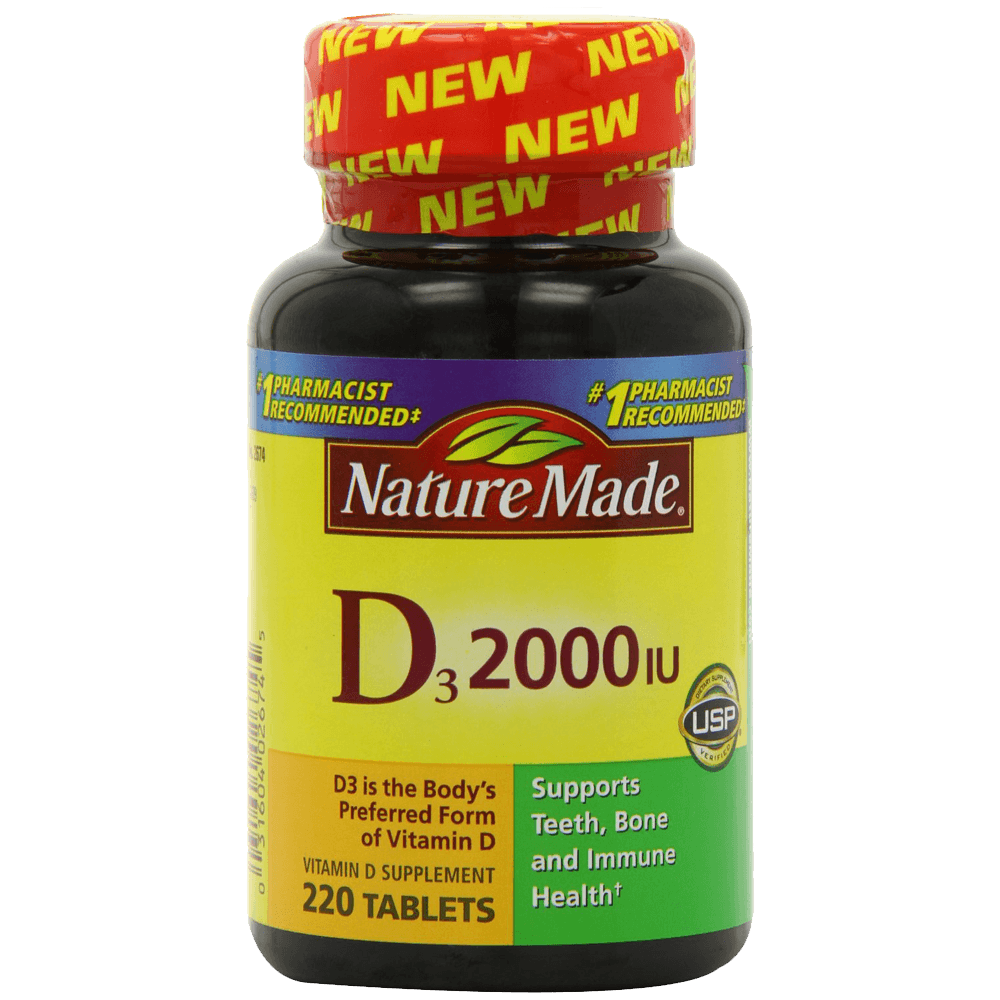 Nature Made Vitamin D3 2000 IU Value Size 220-Count