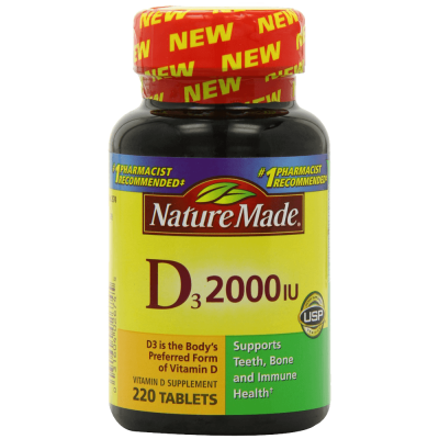 Nature Made Vitamin D3 2000 IU Value Size 220-Count