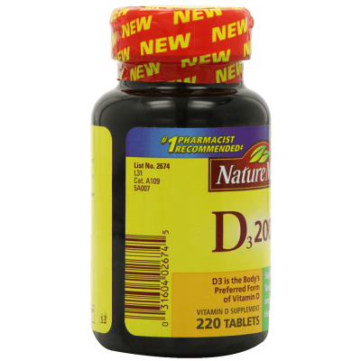 Nature Made Vitamin D3 2000 IU Value Size 220-Count