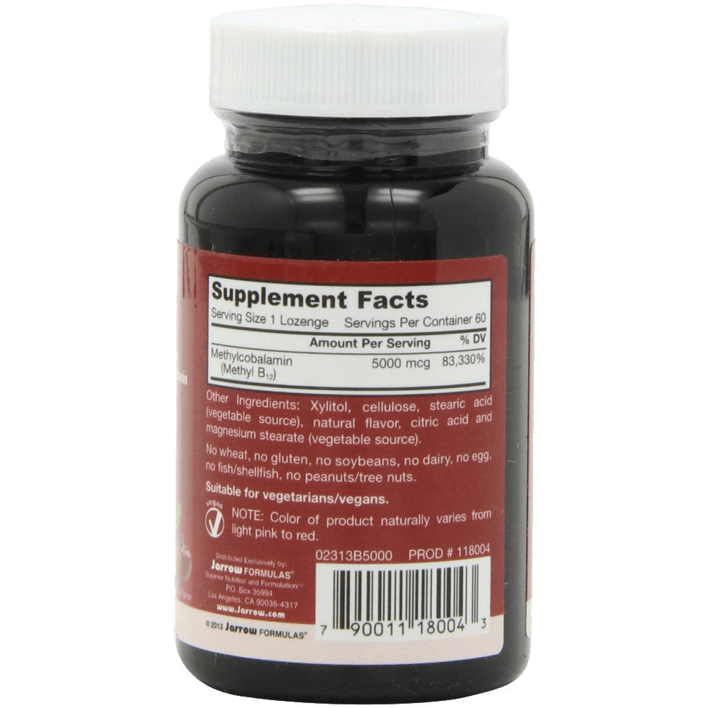 Jarrow Formulas Methylcobalamin (Methyl B12) 5000mcg 60 Lozenges